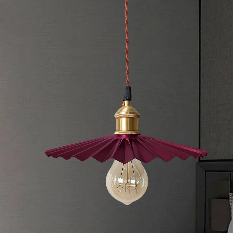 1 kops geschulpte hangende plafondlamp Moderne stijlvolle zwart/rode metalen hanglamp voor nachtkastje Clearhalo