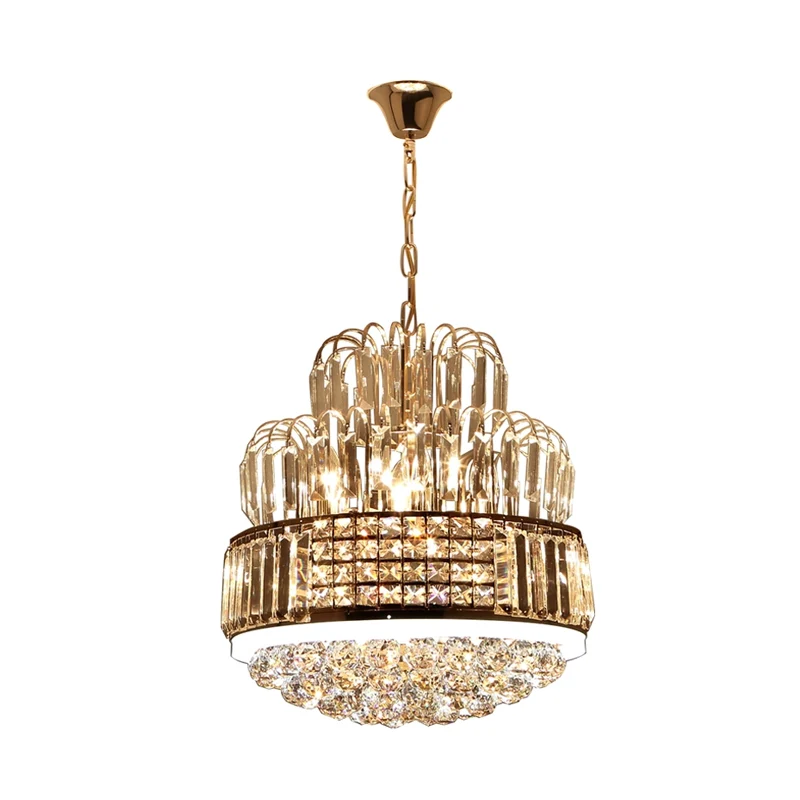 Kristallen bol ronde kroonluchter verlichting moderne 11-lichts gouden hangende hanger voor eetkamer Clearhalo