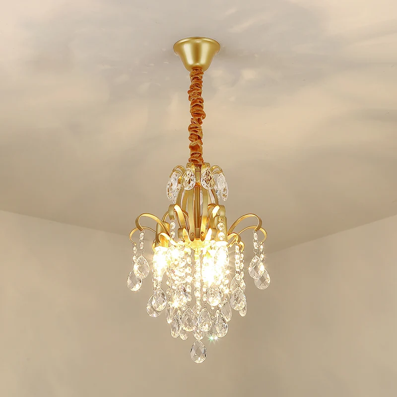 Kristallen druppelvormige hanglamp Rustieke eetkamer hangende kroonluchter met decoratieve wervelingen Clearhalo