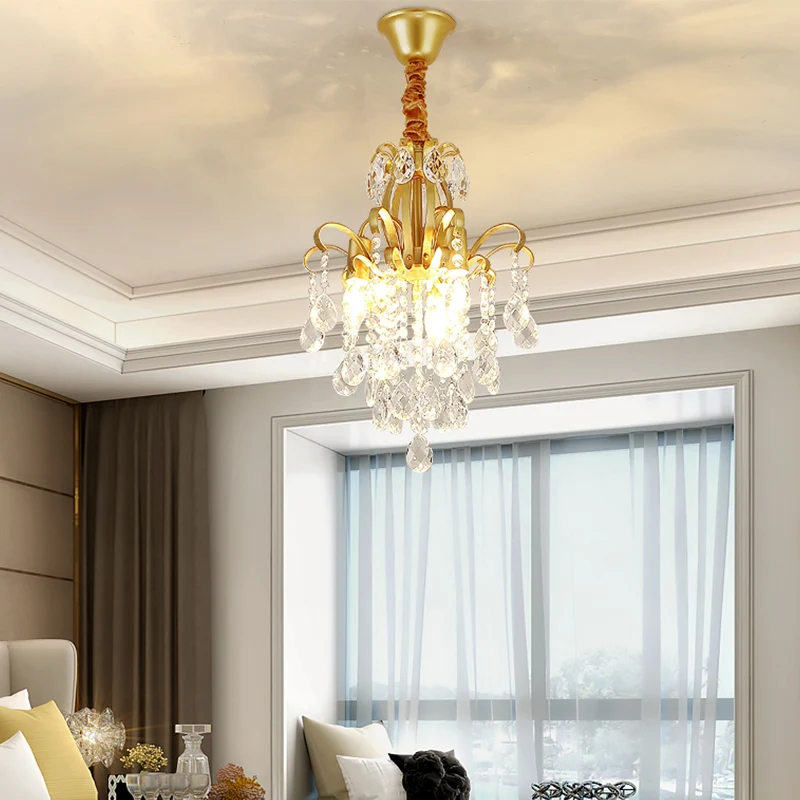 Kristallen druppelvormige hanglamp Rustieke eetkamer hangende kroonluchter met decoratieve wervelingen Clearhalo