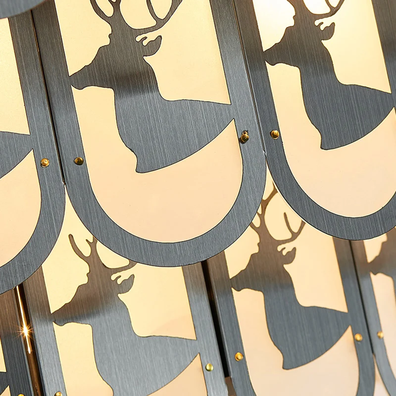 Kristallen gelaagde kroonluchter hanglamp Modern 12/16 licht naar beneden verlichting nikkel met elandenpatroon Clearhalo