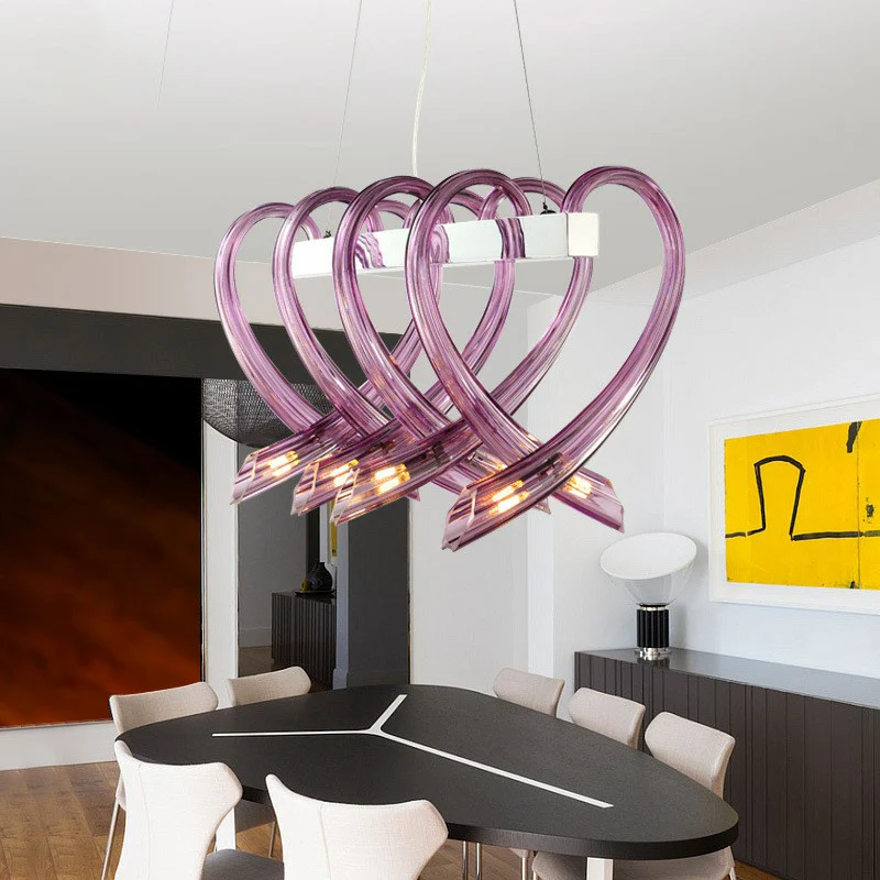 Kristallen glas liefdevol hartvormig eilandlicht Artistry LED hanglamp voor restaurant Clearhalo