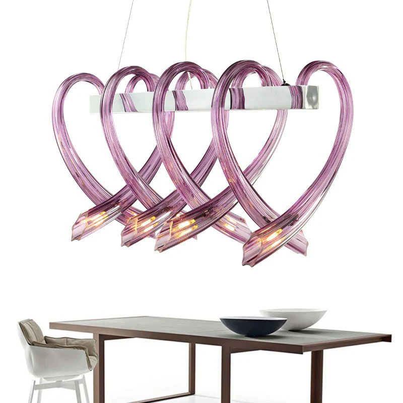 Kristallen glas liefdevol hartvormig eilandlicht Artistry LED hanglamp voor restaurant Clearhalo
