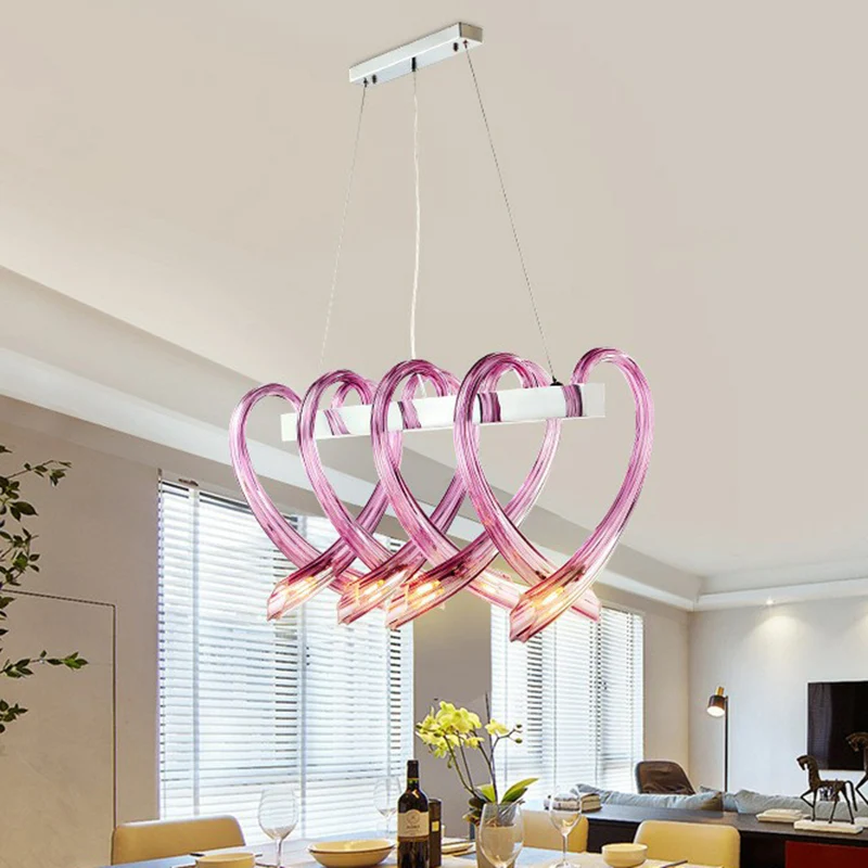 Kristallen glas liefdevol hartvormig eilandlicht Artistry LED hanglamp voor restaurant Clearhalo