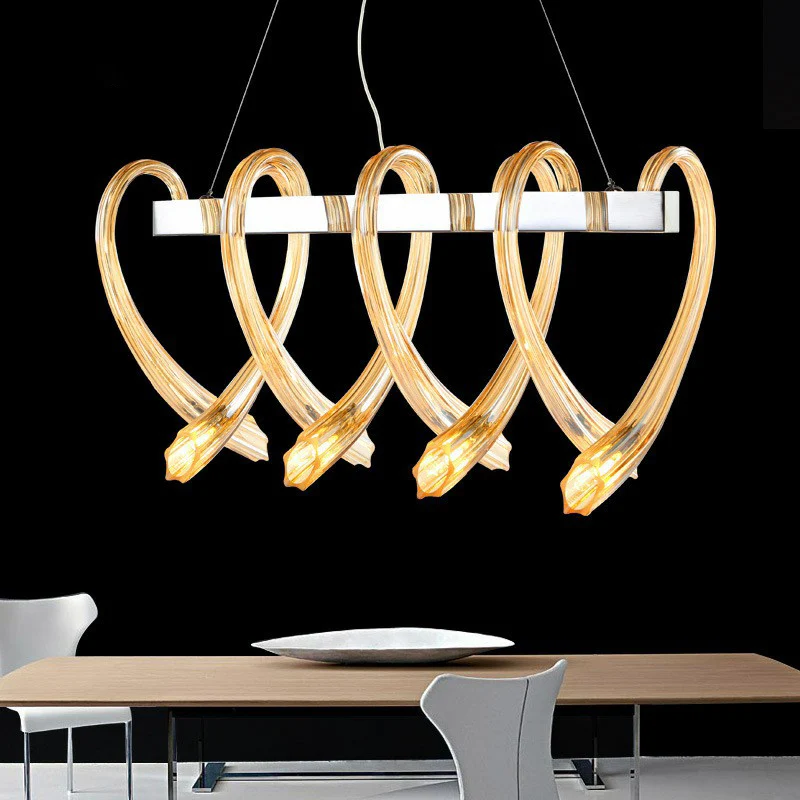 Kristallen glas liefdevol hartvormig eilandlicht Artistry LED hanglamp voor restaurant Clearhalo