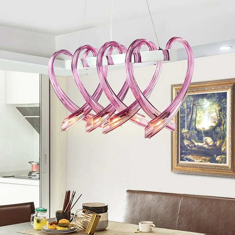 Kristallen glas liefdevol hartvormig eilandlicht Artistry LED hanglamp voor restaurant Clearhalo