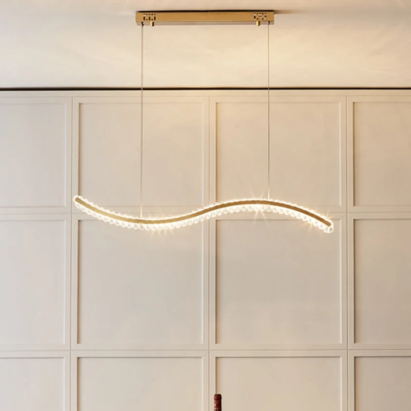 K9 Kristallen golvende hanglamp Eenvoud LED-eilandplafondlamp voor eetkamer Clearhalo
