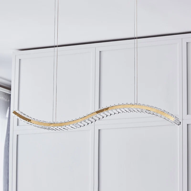 K9 Kristallen golvende hanglamp Eenvoud LED-eilandplafondlamp voor eetkamer Clearhalo