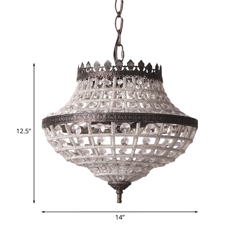 Kristallen kralen urnvormige hanglamp magazijn 2 lampen slaapkamer kroonluchterlamp koffie Clearhalo