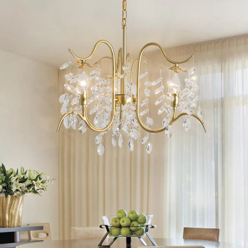 Kristallen kroonluchter kaarsstijl, traditionele hanglamp met 3/6/8 lampen de woonkamer Clearhalo
