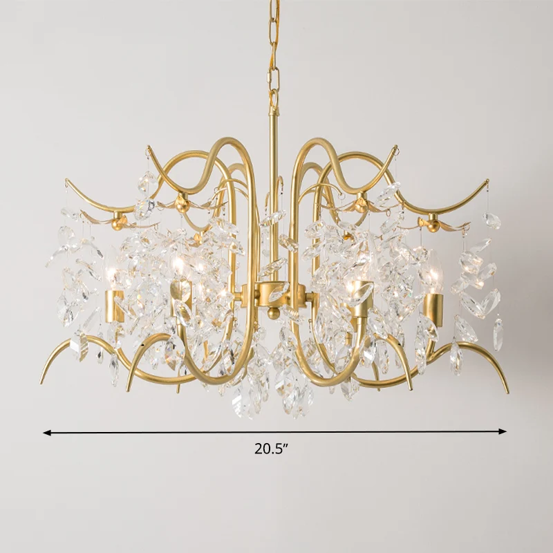 Kristallen kroonluchter kaarsstijl, traditionele hanglamp met 3/6/8 lampen de woonkamer Clearhalo