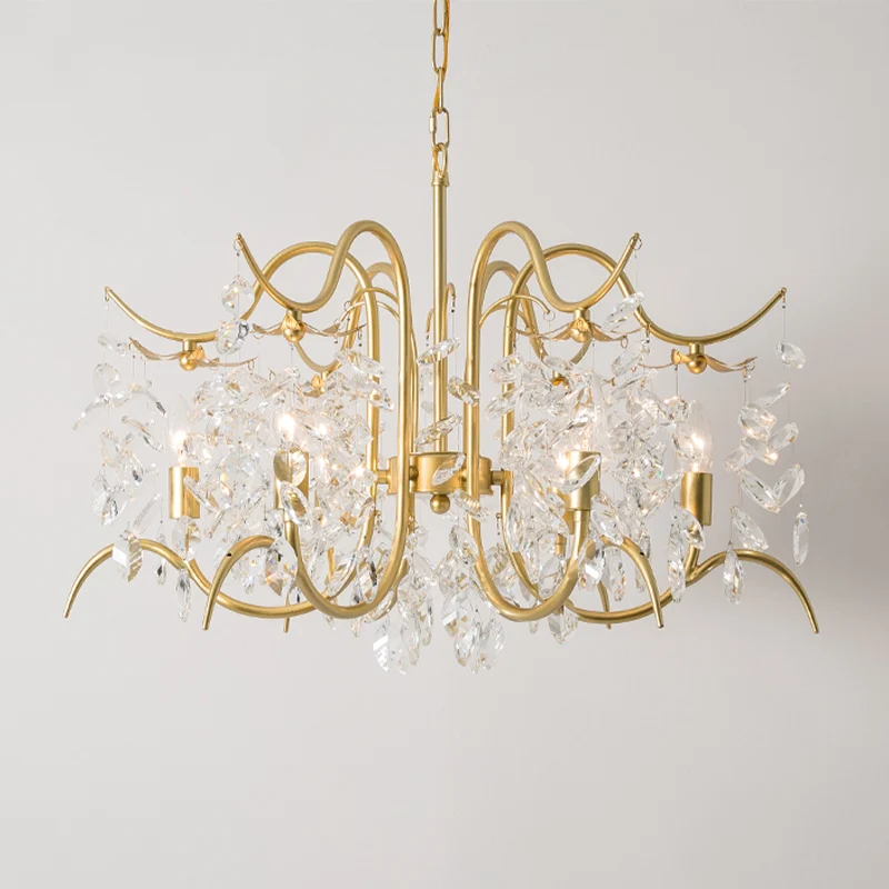 Kristallen kroonluchter kaarsstijl, traditionele hanglamp met 3/6/8 lampen de woonkamer Clearhalo