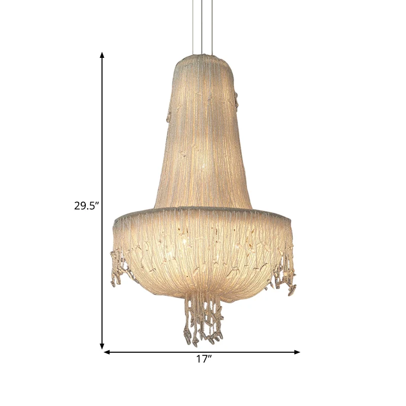 Kristallen mand hangende kroonluchter landelijk 6-lichts hanglamp wit Clearhalo
