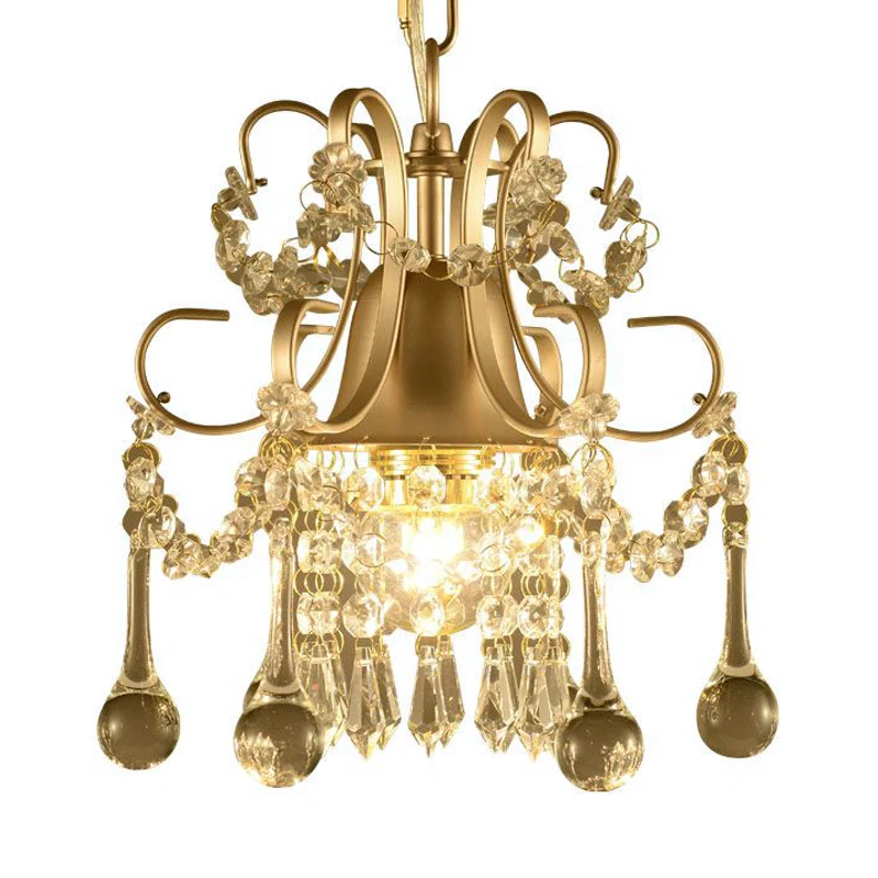 Kristallen plafondkroonluchter met zwaaiarm, eenvoudig 3-lichts woonkamer hanglamp champagne Clearhalo