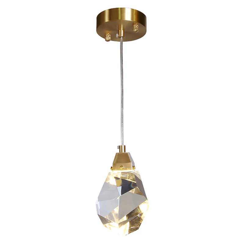 Kristallen steenvormige hanglamp, eigentijdse stijl, neerwaartse verlichtingshanger goud Clearhalo