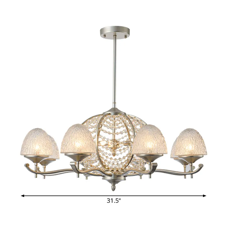 Kristallen taps toelopende hangende kroonluchter Landelijk 8/10 lampen Woonkamer hanglampset zilver Clearhalo