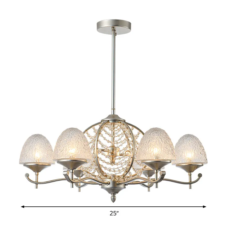 Kristallen taps toelopende hangende kroonluchter Landelijk 8/10 lampen Woonkamer hanglampset zilver Clearhalo