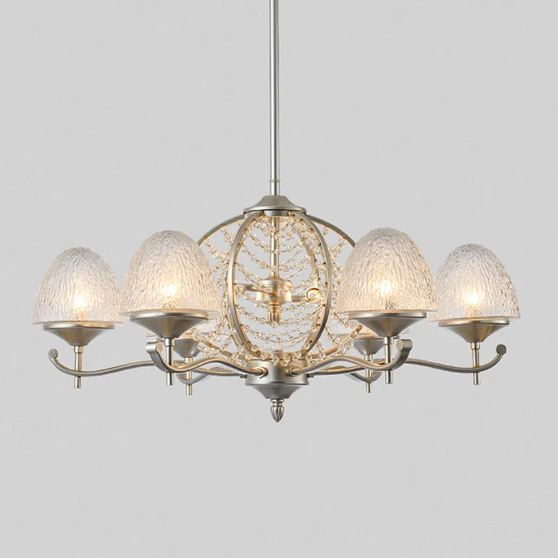 Kristallen taps toelopende hangende kroonluchter Landelijk 8/10 lampen Woonkamer hanglampset zilver Clearhalo