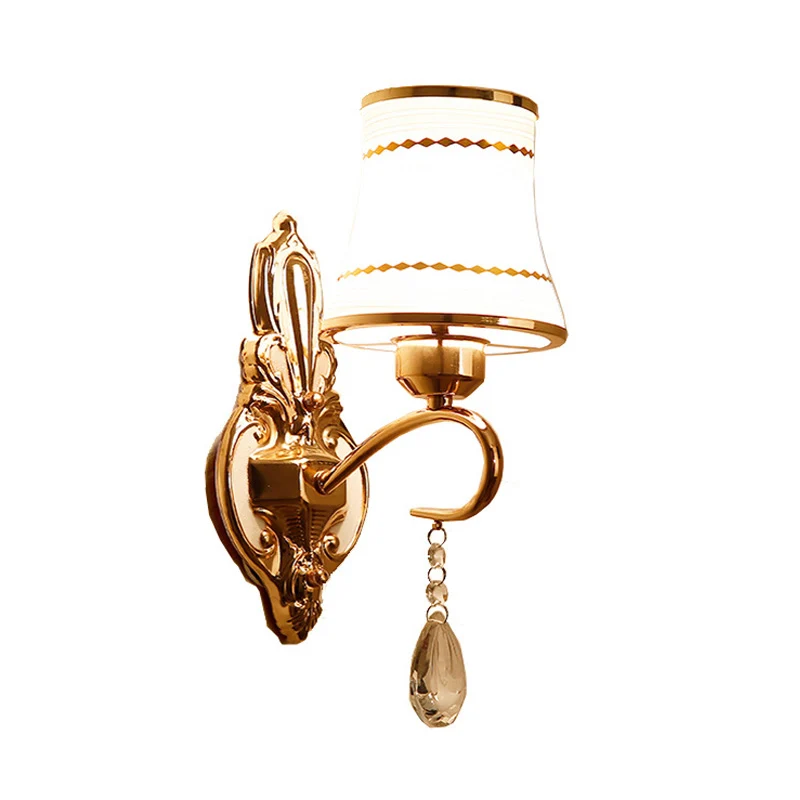 Kristallen uitlopende wandlamp Vintage 1 kop woonkamer schanslamp goud Clearhalo