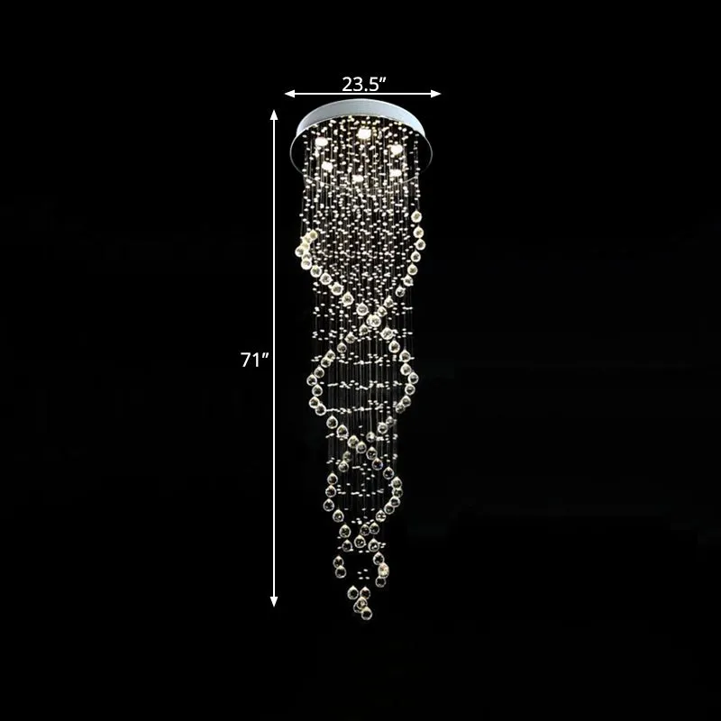 Kristalwitte LED cluster hanglamp spiraal waterval 6 koppen moderne hangende plafondlamp Clearhalo