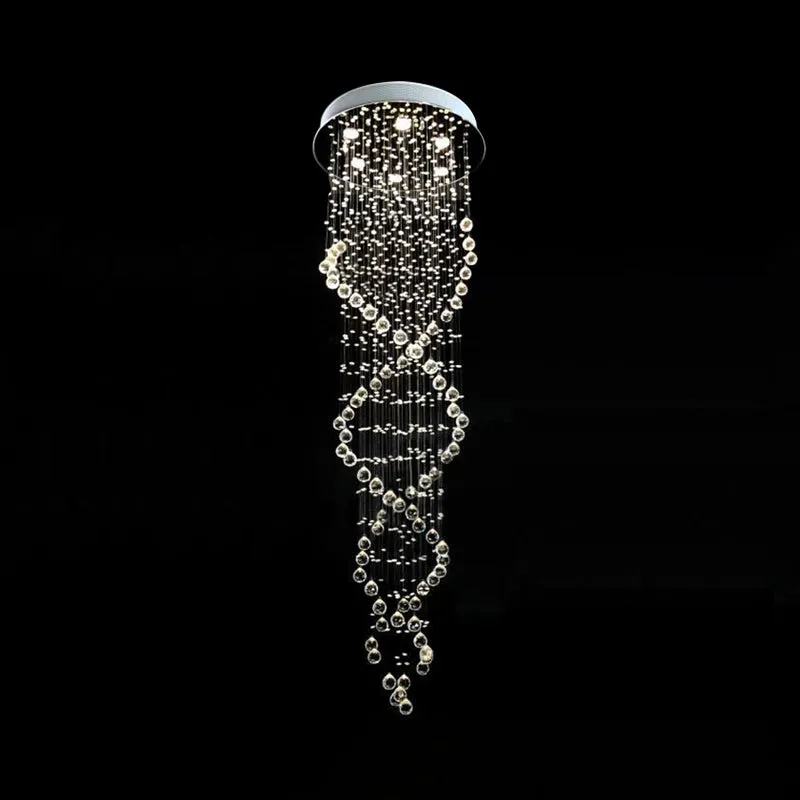 Kristalwitte LED cluster hanglamp spiraal waterval 6 koppen moderne hangende plafondlamp Clearhalo