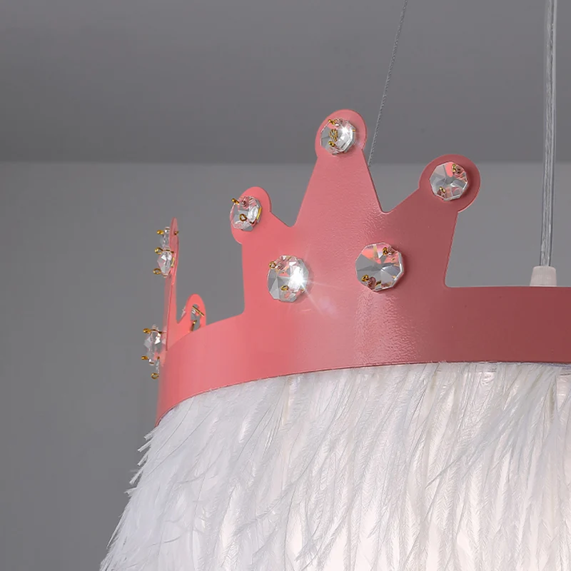 Kroonvormige kroonluchter voor meisjeskamer, 2-lichts, hangende lichtset Scandinavische stijl Clearhalo