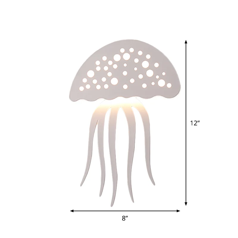 Kwallenvormige schansverlichting Cartoon metalen LED witte wandlamp armatuur voor woonkamer Clearhalo