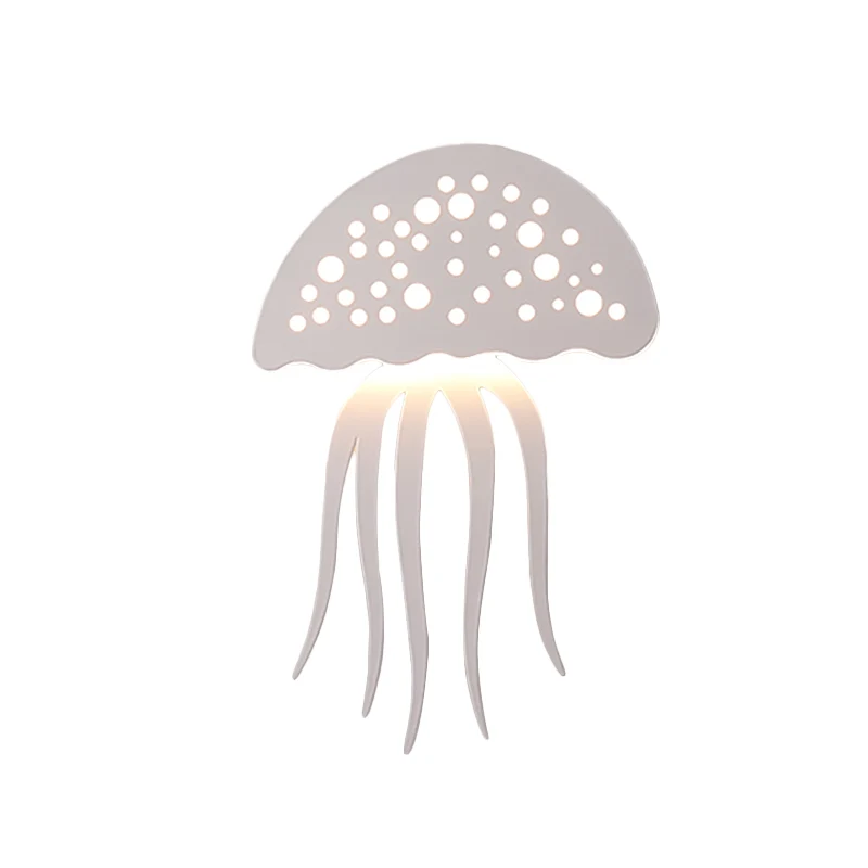 Kwallenvormige schansverlichting Cartoon metalen LED witte wandlamp armatuur voor woonkamer Clearhalo