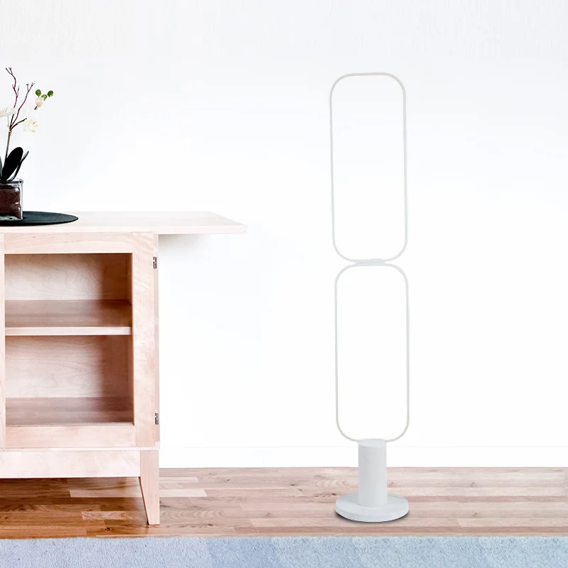1/2 lagen rechthoekig staande lamp minimalistische metalen LED-slaapkamer leeslamp zwart/wit Clearhalo
