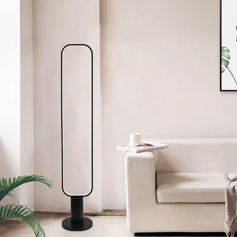 1/2 lagen rechthoekig staande lamp minimalistische metalen LED-slaapkamer leeslamp zwart/wit Clearhalo