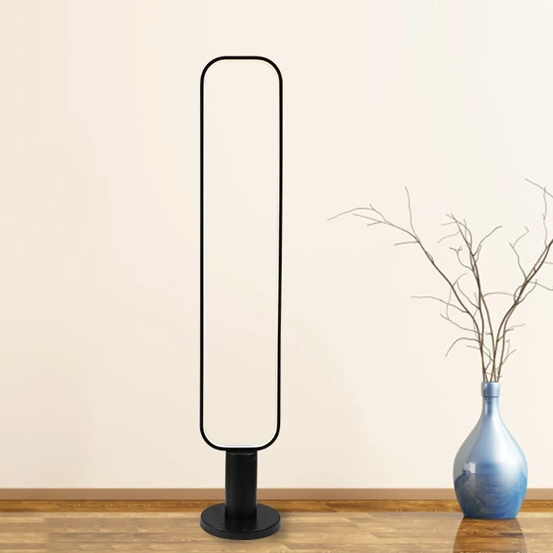 1/2 lagen rechthoekig staande lamp minimalistische metalen LED-slaapkamer leeslamp zwart/wit Clearhalo