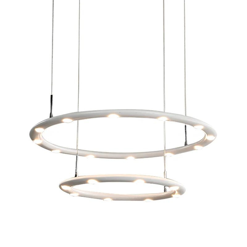 1/2 lagen ringkroonluchter licht modern acryl zwart/wit slaapkamer LED hanglamp warm/wit licht Clearhalo