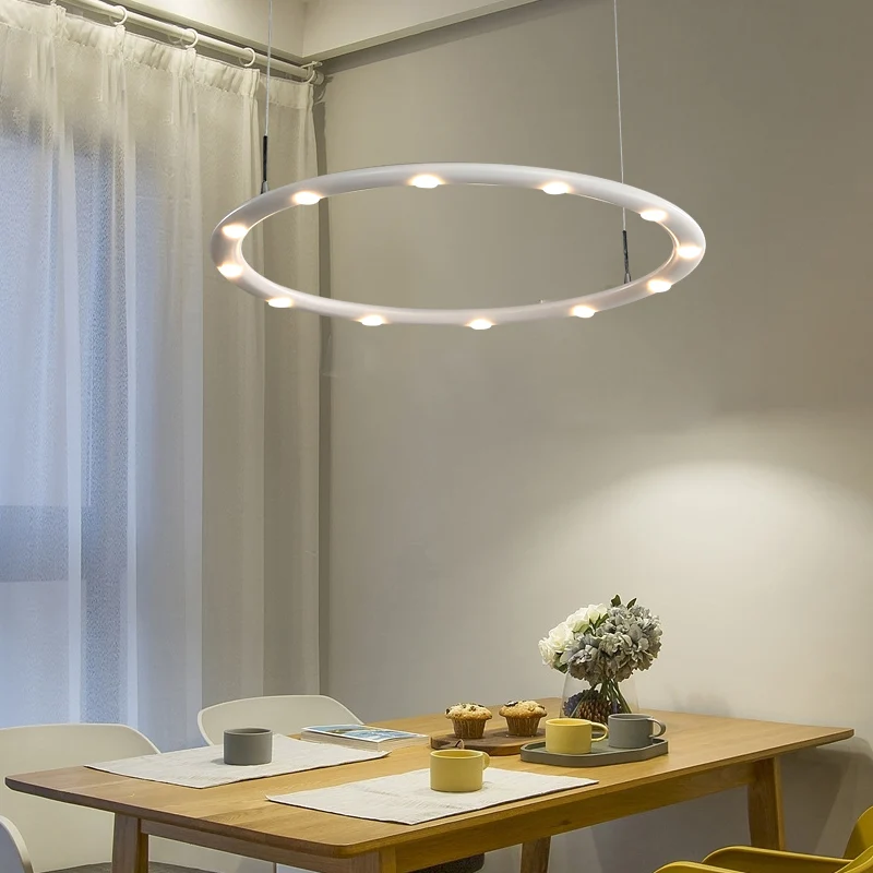 1/2 lagen ringkroonluchter licht modern acryl zwart/wit slaapkamer LED hanglamp warm/wit licht Clearhalo