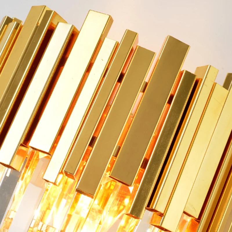 4 lagen wandlamp armatuur postmodern driezijdige kristallen staaf 2 koppen goud schanslicht Clearhalo
