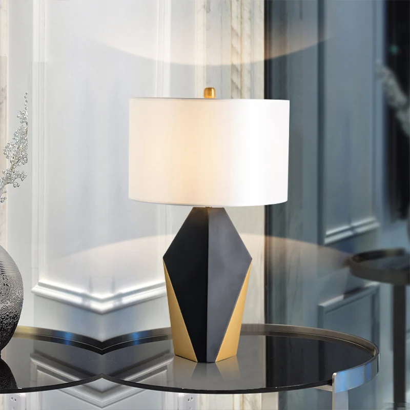 1 Lamp Drum Taaklamp Traditie Metalen Leesboeklamp zwart/wit met stoffen kap Clearhalo