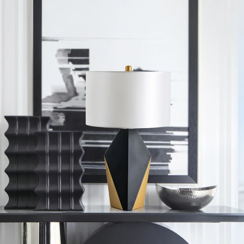 1 Lamp Drum Taaklamp Traditie Metalen Leesboeklamp zwart/wit met stoffen kap Clearhalo
