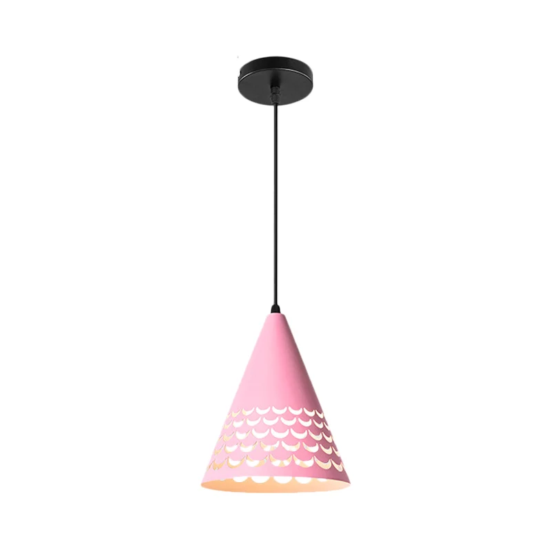 1 Lamp Keuken Dinette Drop Lamp Macaron Roze Hangende Plafondlamp met Fles/Badminton/Kegel Metalen Kap Clearhalo