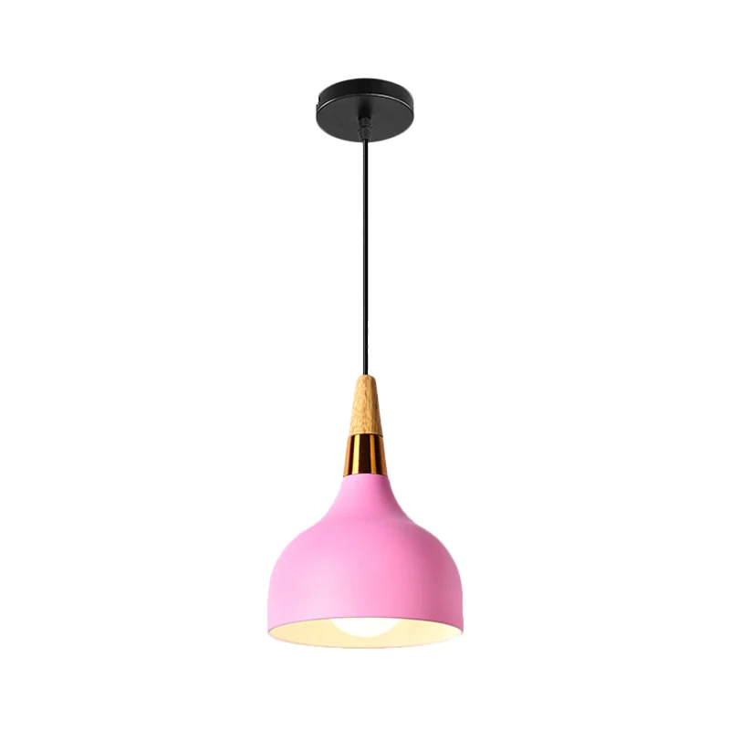 1 Lamp Keuken Dinette Drop Lamp Macaron Roze Hangende Plafondlamp met Fles/Badminton/Kegel Metalen Kap Clearhalo