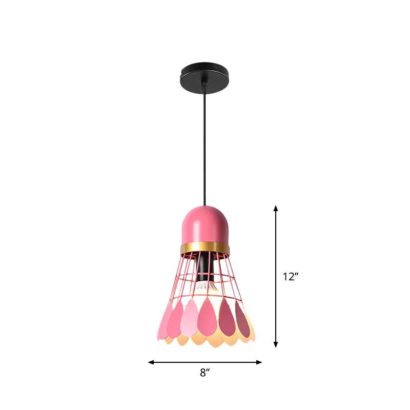 1 Lamp Keuken Dinette Drop Lamp Macaron Roze Hangende Plafondlamp met Fles/Badminton/Kegel Metalen Kap Clearhalo