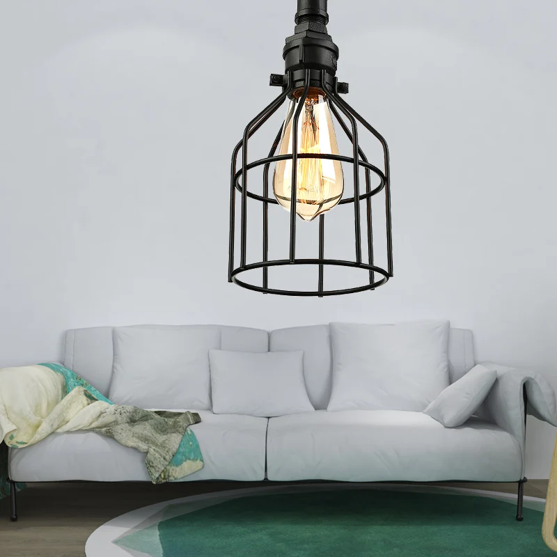 1 lamp kooi schaduw semi-inbouwlamp zwarte afwerking metalen plafondgemonteerde lamp voor woonkamer Clearhalo