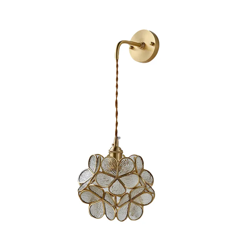 1 lamp slaapkamer schanslamp traditie wandverlichting met bloem wit/roze/blauw glazen kap Clearhalo