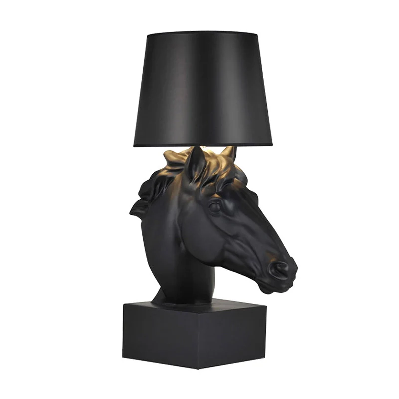 1 lamp stoffen tafelverlichting landelijke stijl zwarte taps toelopende salonnachtlamp met steedskopbasis Clearhalo