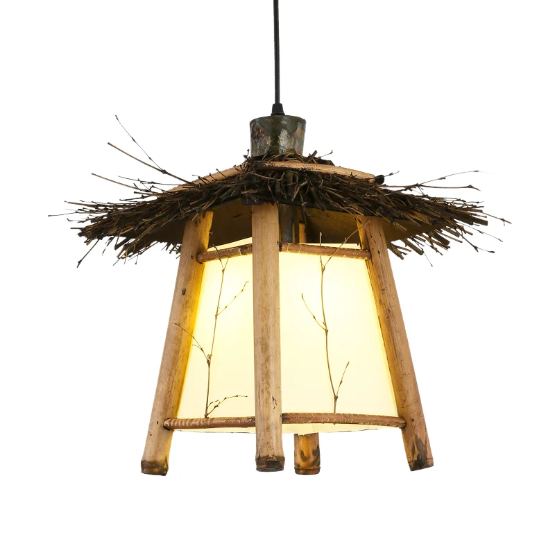 1 lamp taps toelopende hanglamp Japans hout opgehangen verlichtingsarmatuur beige voor restaurant Clearhalo