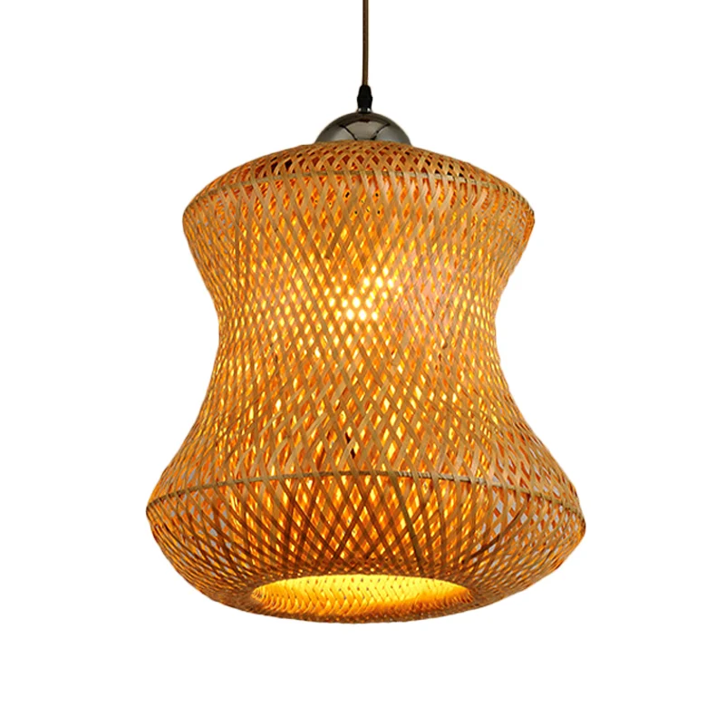 1 Lamp Tearoom Plafondlamp Aziatische Koffie Hanglamp met Handgemaakte Bamboe Schaduw Clearhalo