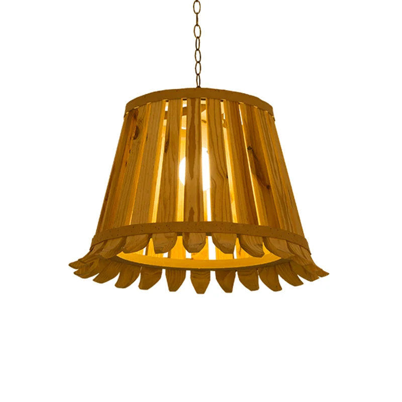 1 lamp trompet hanglamp Japanse houten hanglamp beige voor slaapkamer Clearhalo