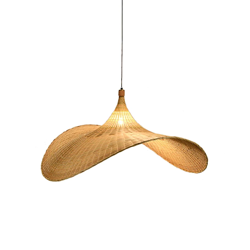 1 Lamp Woonkamer Hanglamp Asia Flaxen Hanglamp met Flare Bamboe Schaduw Clearhalo
