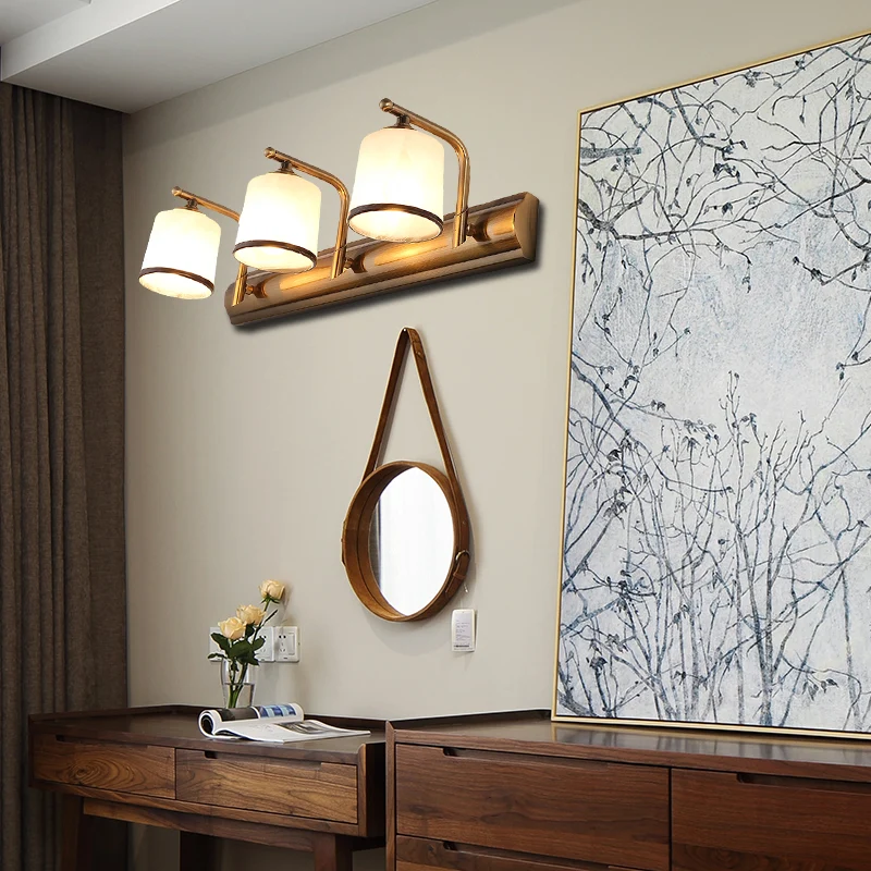 2/3 lampen cilinder wandmontage verlichting vintage gouden afwerking opaal geblazen glas ijdelheid wandkandelaar Clearhalo