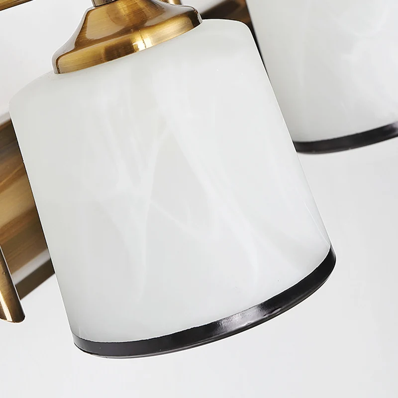 2/3 lampen cilinder wandmontage verlichting vintage gouden afwerking opaal geblazen glas ijdelheid wandkandelaar Clearhalo
