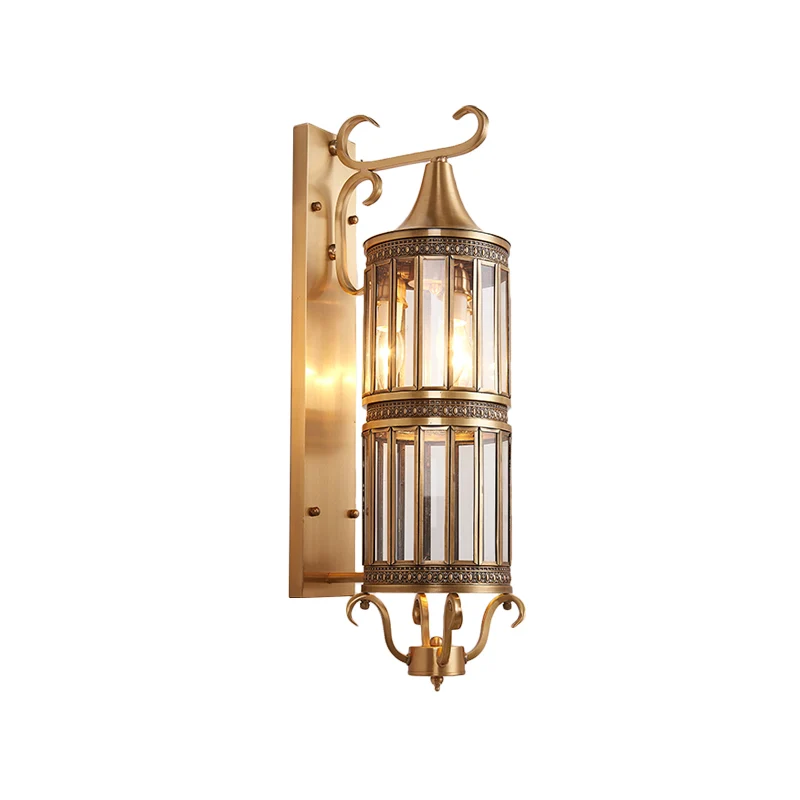 3 lampen Cilindrische wandkandelaar Minimalistisch gepolijst messing/antiek messing Helder/mat glazen wandlamp voor verand...