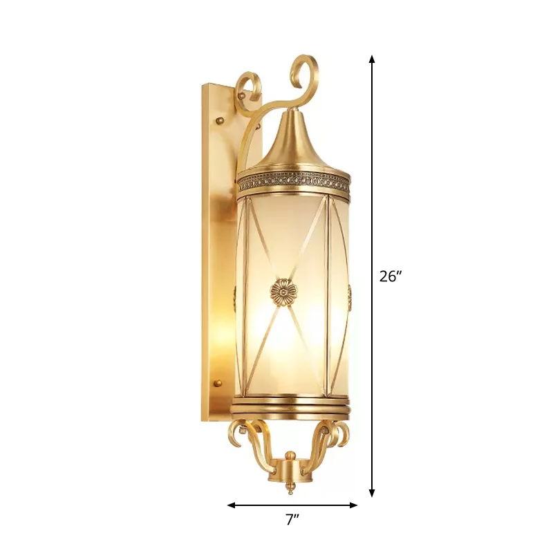 3 lampen Cilindrische wandkandelaar Minimalistisch gepolijst messing/antiek messing Helder/mat glazen wandlamp voor verand...